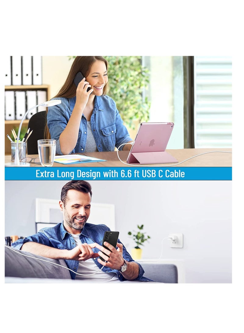 ELTRAZONE 20W USB C Fast Charger for iPad Pro 12.9/11 in 2021/2020/2018, iPad Air 4th/5th Generation 10.9", iPad Mini 6th Generation, iPad Charger Fast Charging Wall Charger Block with 6.6FT USB C to C Cable - Image 4