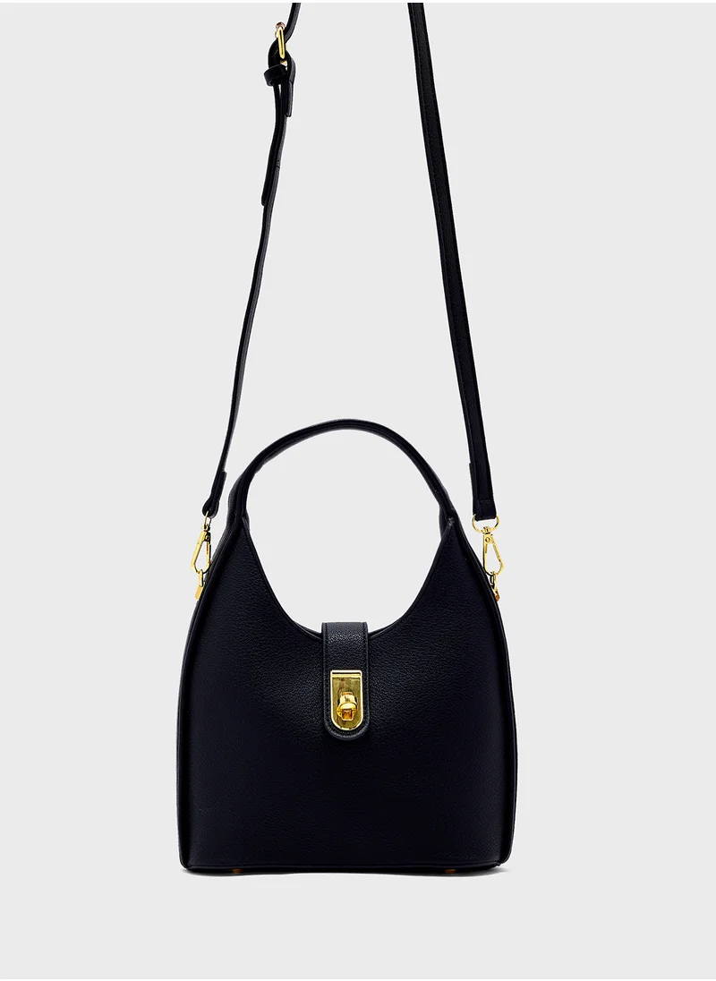 ELLA Satchel Bag With Metal Trim Detail