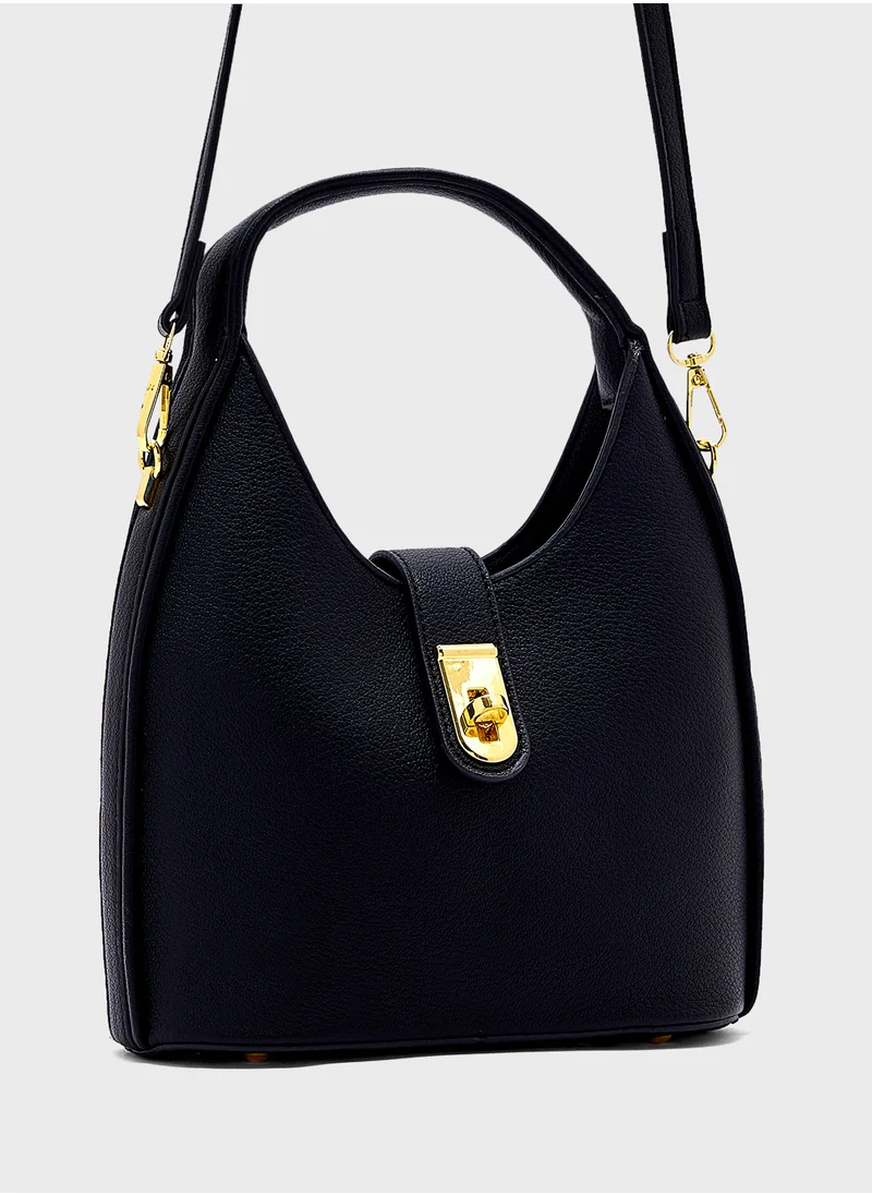 ELLA Satchel Bag With Metal Trim Detail