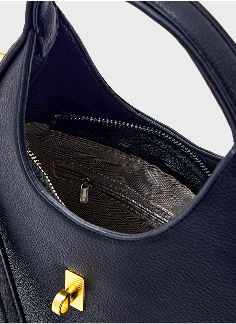 ELLA Satchel Bag With Metal Trim Detail