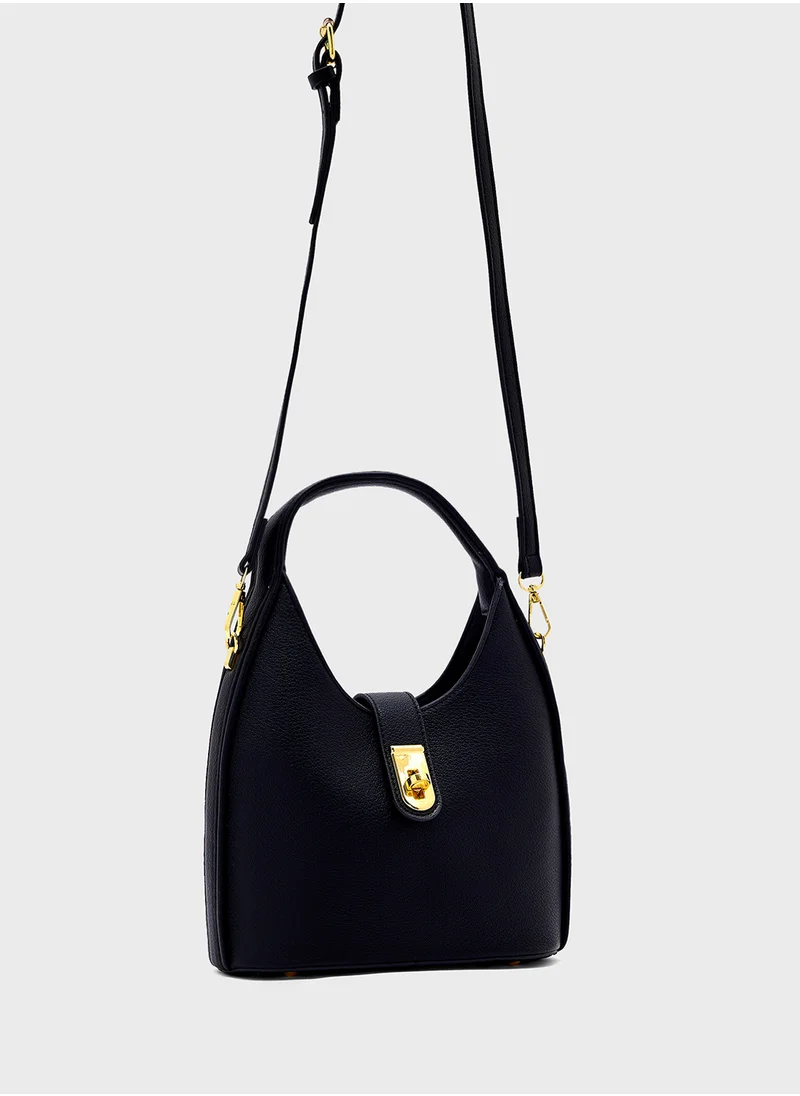ELLA Satchel Bag With Metal Trim Detail