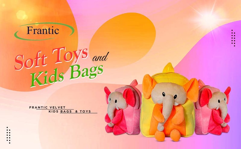 Frantic Kids Velvet School Bag soft plush standard Cute Backpack Baby Girl Preschool Mini Travel Bags Ideal for Baby Girl & Baby Boy & Toddlers Picnic Carry Travelling Bags (2-5 Years) - Image 4