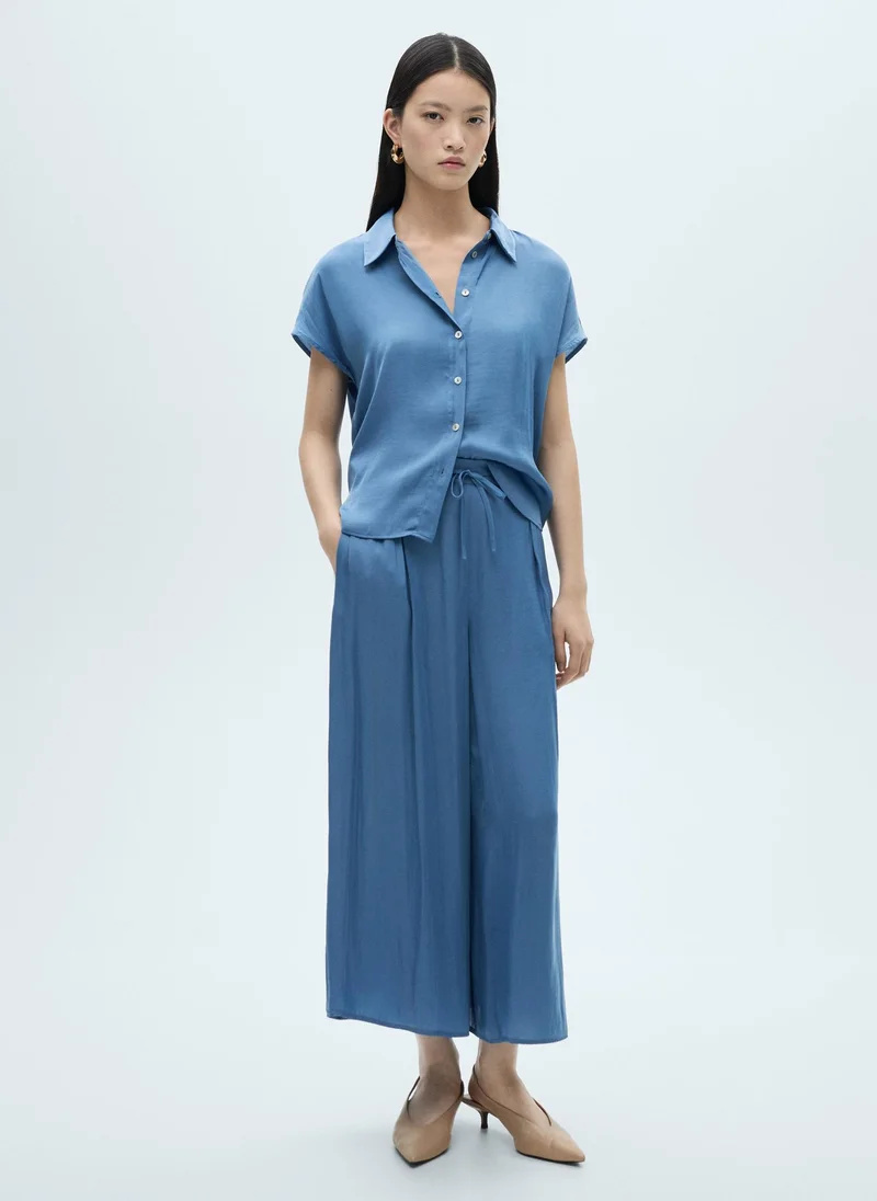 مانجو Satin Short Sleeve Shirt