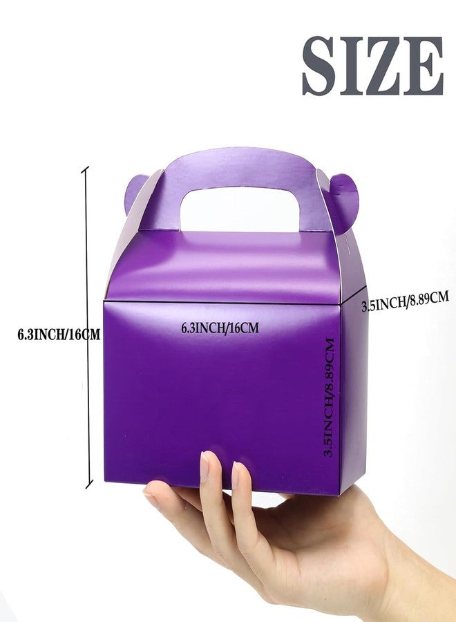 Oletx 30-Pack Dark Purple Party Favor Treat Boxes, Goodie Boxes, Gable Paper Gift Boxes with Handles. Perfect for Purple Birthday Party Baby Shower Decoration Supplies - Image 3