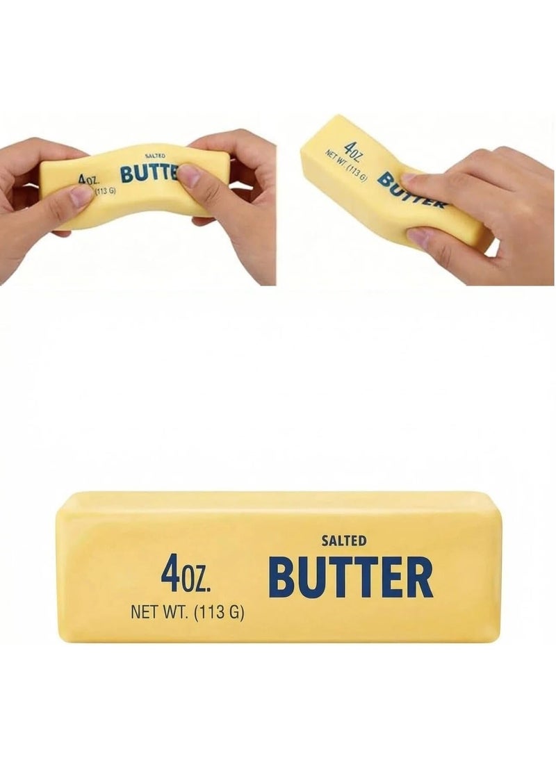 squishy New Type of Extrusion Ball - Realistic Butter Stick Soft Extrusion Toy, Cheese Soft and Cute Squeeze Toy, Slowly rebounds Cute Butter Extrusion Toy, Soft Extrusion Type Stress Relief Ball (Beige-1pc) - Image 1