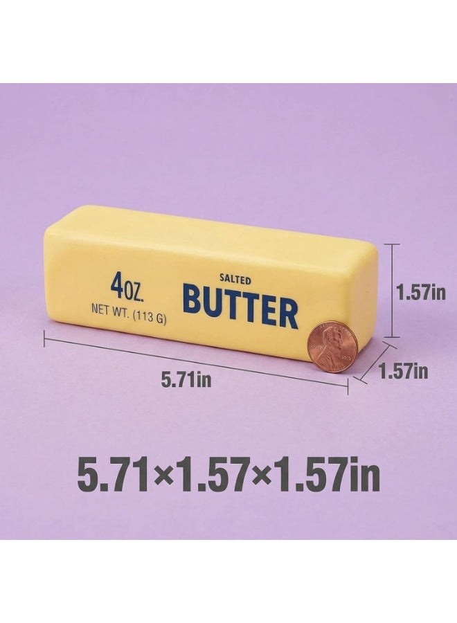 squishy New Type of Extrusion Ball - Realistic Butter Stick Soft Extrusion Toy, Cheese Soft and Cute Squeeze Toy, Slowly rebounds Cute Butter Extrusion Toy, Soft Extrusion Type Stress Relief Ball (Beige-1pc) - Image 3