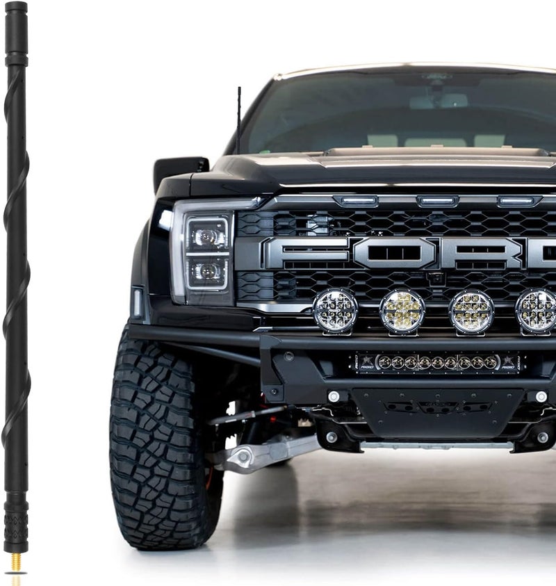 KSaAuto 13 Inch Flexible Rubber Antenna for Ford F150, F250, F350, and Bronco - Black - Image 1