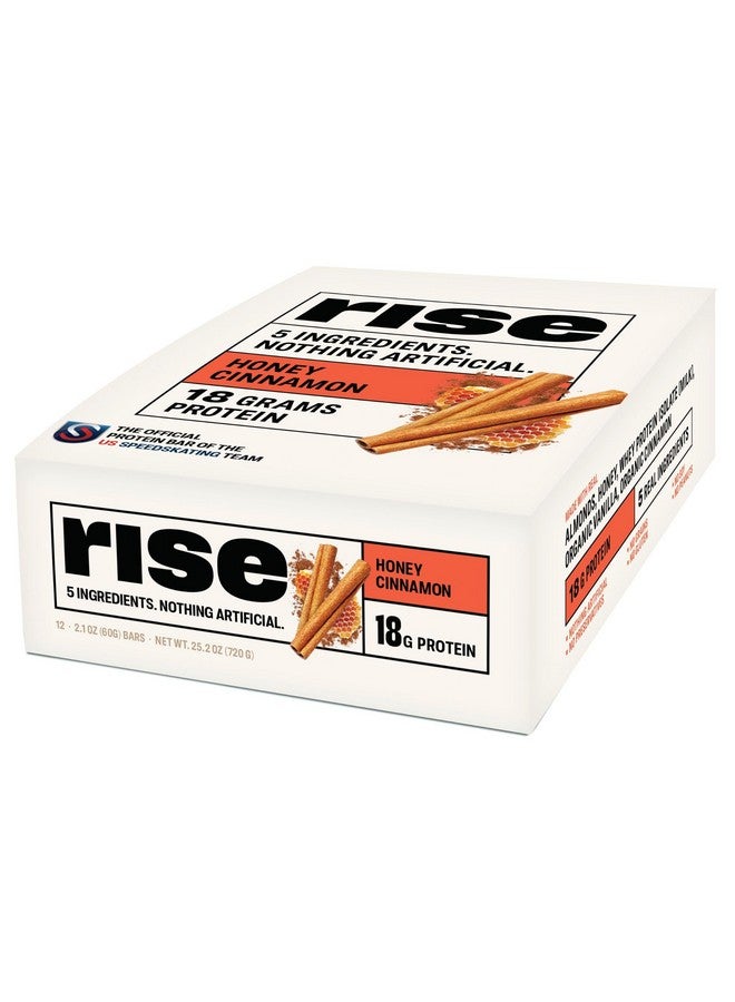 RISE Whey Protein Bars - Honey Cinnamon | Breakfast Bar & Protein Snack 18G Protein 4G Fiber Just 5 Whole Food Ingredients Gluten-Free Soy Free - Image 1