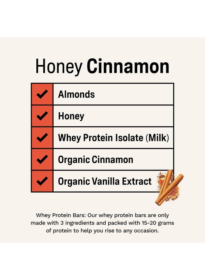 RISE Whey Protein Bars - Honey Cinnamon | Breakfast Bar & Protein Snack 18G Protein 4G Fiber Just 5 Whole Food Ingredients Gluten-Free Soy Free - Image 3