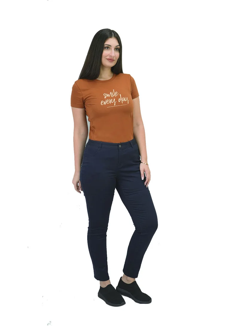 جيوردانو بنطلون نسائي كاكي قطني مطاطي