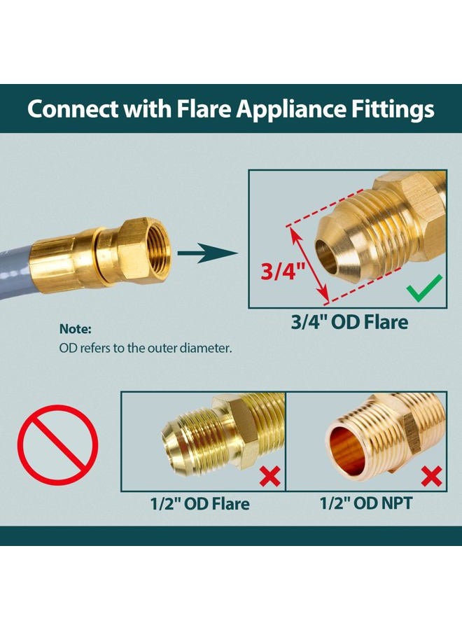 GASPRO 24 Feet 1/2 ID Natural Gas Hose,Quick Connect Disconnect with 3/8" Female by 1/2" Male for Grill,Generator,Patio Heater,Pizza Oven,etc - Image 4