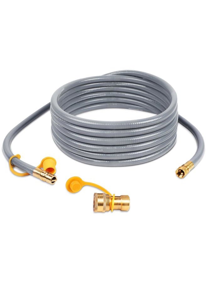 GASPRO 24 Feet 1/2 ID Natural Gas Hose,Quick Connect Disconnect with 3/8" Female by 1/2" Male for Grill,Generator,Patio Heater,Pizza Oven,etc - Image 1