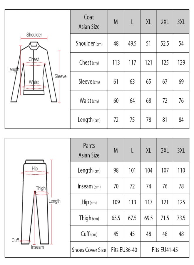 Sulaite Waterproof Rain Coat Pants Set with Invisible Shoes Cover Rainproof Suit for Mortorcycling Cycling Fishing Camping - Image 2