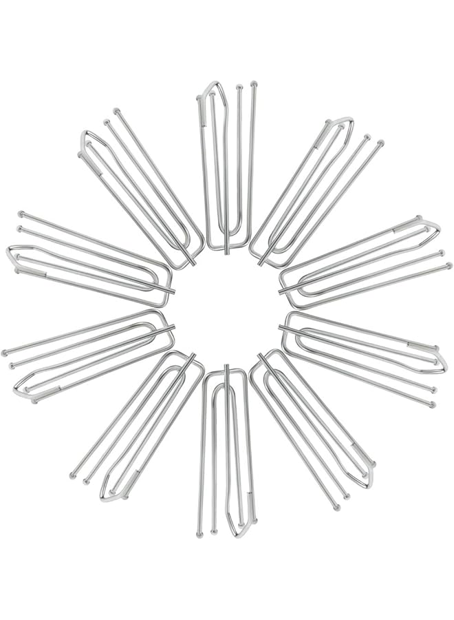 The Bros12pcs Stainless Steel Curtain Pleater Tape Hooks Stainless Curtain Pleat Hook 4 Prongs Pinch Pleat Hook Clip Traverse Pleater(Curtain Rings not Included) - Image 1