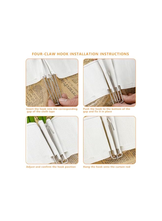 The Bros12pcs Stainless Steel Curtain Pleater Tape Hooks Stainless Curtain Pleat Hook 4 Prongs Pinch Pleat Hook Clip Traverse Pleater(Curtain Rings not Included) - Image 4