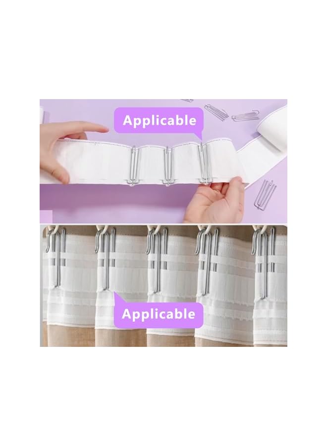 The Bros12pcs Stainless Steel Curtain Pleater Tape Hooks Stainless Curtain Pleat Hook 4 Prongs Pinch Pleat Hook Clip Traverse Pleater(Curtain Rings not Included) - Image 5