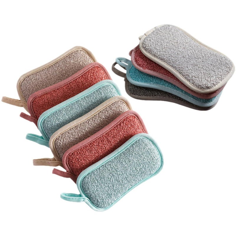 10 Reusable Linen Kitchen Scrubbers Thickened Multi Use Sponges For Stain Removal - Image 2