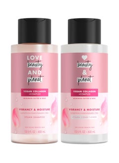 love beauty and planet Love Beauty and Planet Shampoo & Conditioner Murumuru Butter & Rose 2 Count for Color-Treated Hair Shampoo and Conditioner Silicone Free, Paraben Free and Vegan 13.5 oz  - Image 1