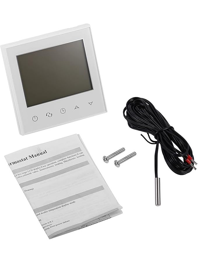 Programmable Digital Thermostat Touch Screen Large Backlit Display Dual Mode White - Image 1