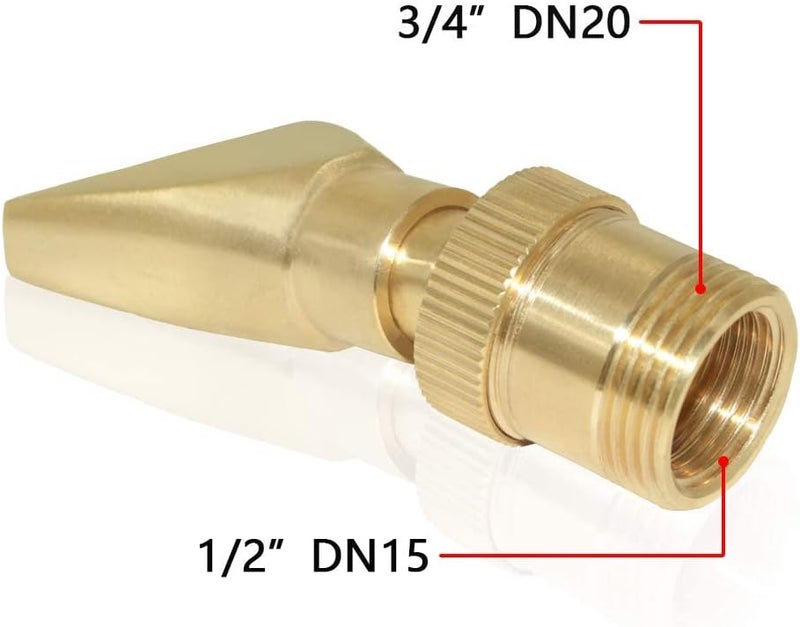 Hooshing Water Fountain Nozzle Spray 1/2" DN15 and 3/4" DN20 Brass Narrow Fan Shaped Water Spray Sprinkler for Garden Pond Amusement Park Museum - Image 2