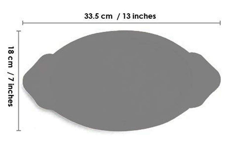 Artistic Serving Plate with Wooden Base and Iron Tray for Sizzlers, Tikkas, Kebabs and More, 13inch by 7inch, Set of 2 - Image 3