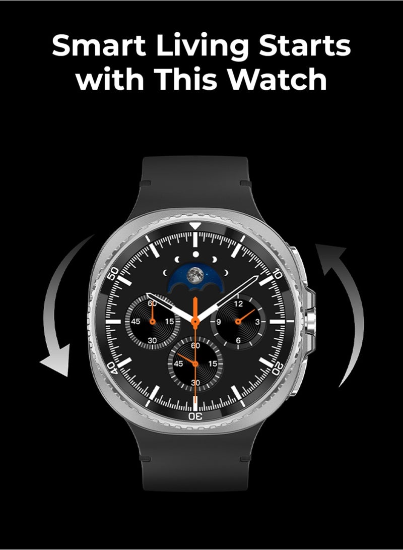 Charome Smart Watch8 Classic 1.43" TFT Display, Bluetooth Calling, Wireless Charging, 3ATM Waterproof – Black - Image 3