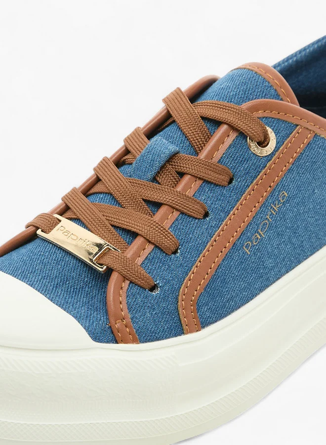 Paprika Women's Floral Print Lace-Up Sneakers