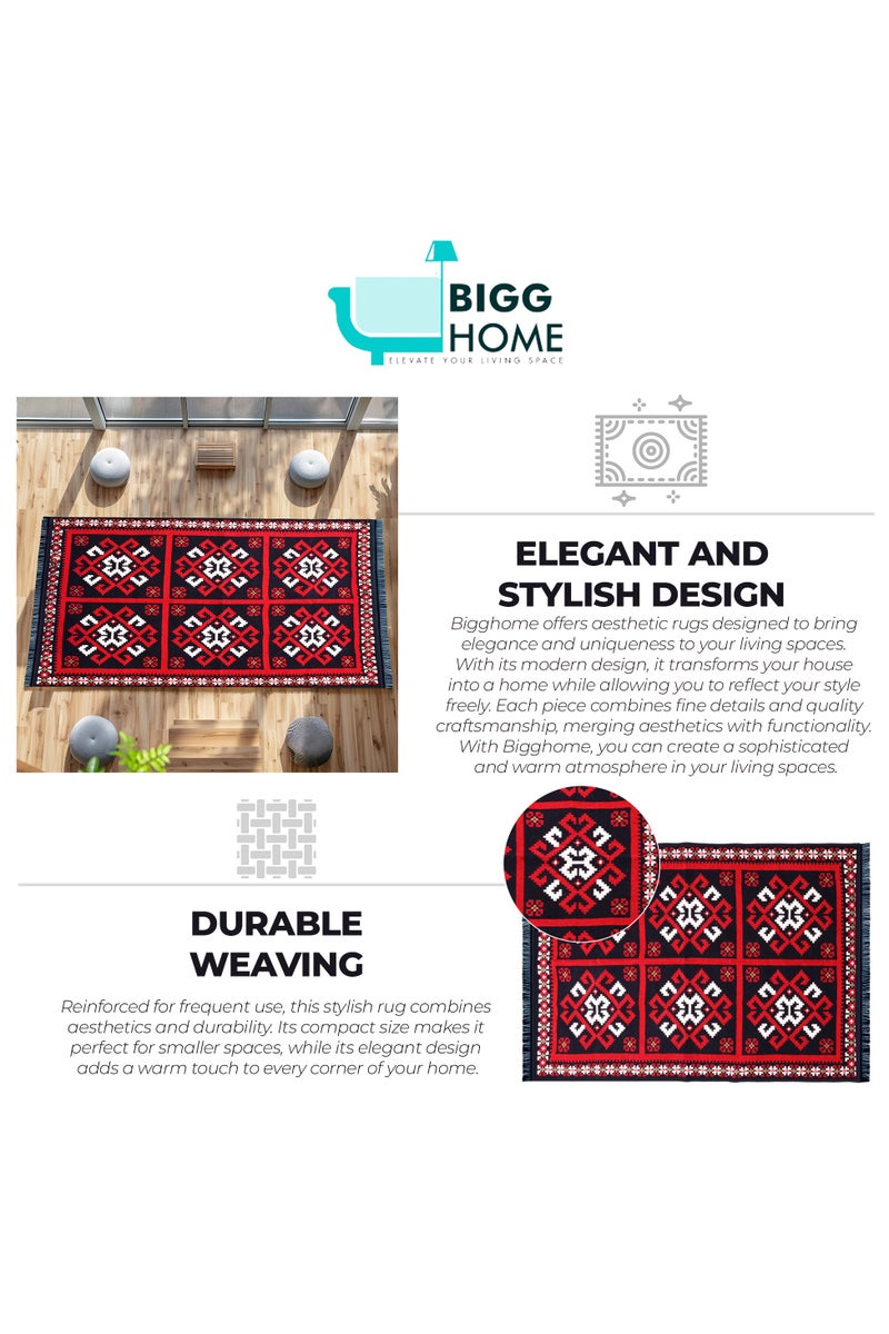 BiggHome Area Rug 120x180cm, Made in Turkey, Indoor Area Rug, Carpet for Home, Machine Washable, Durable, Ethnic-Inspired Pattern for Living Room - SA25MK - Image 4