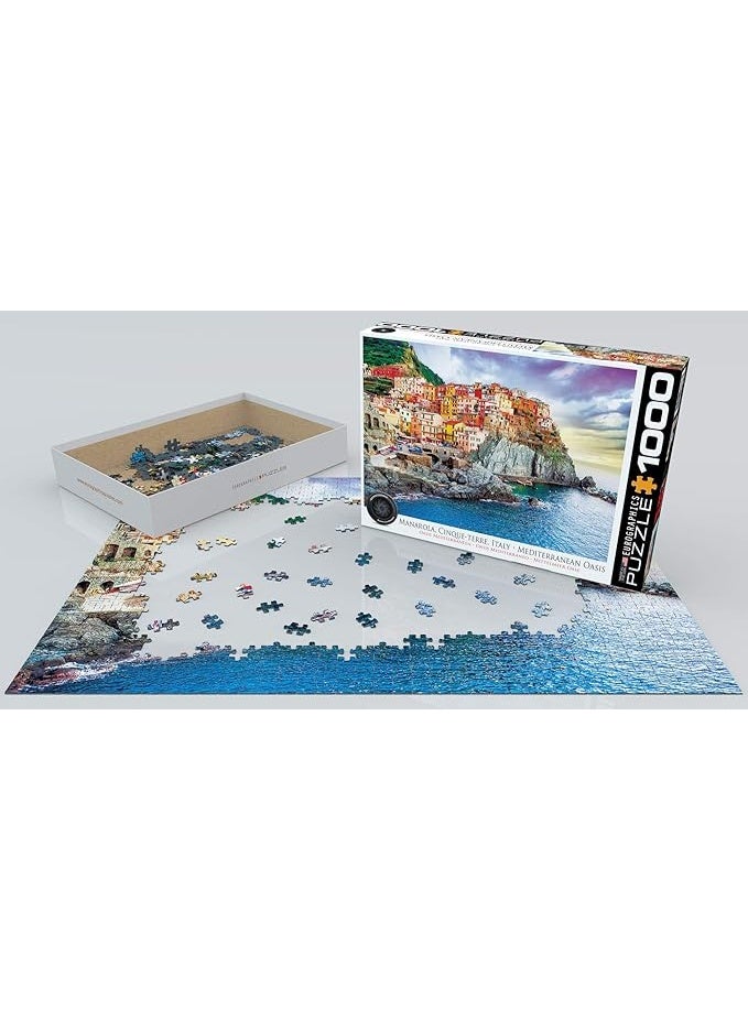 Eurographics Puzzle 1000-Pcs Manarola Cinque Terre Italy Mediterranean Oasis 6000-0786 - Image 2