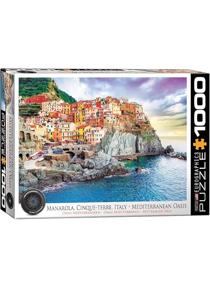 Eurographics Puzzle 1000-Pcs Manarola Cinque Terre Italy Mediterranean Oasis 6000-0786 - Image 1