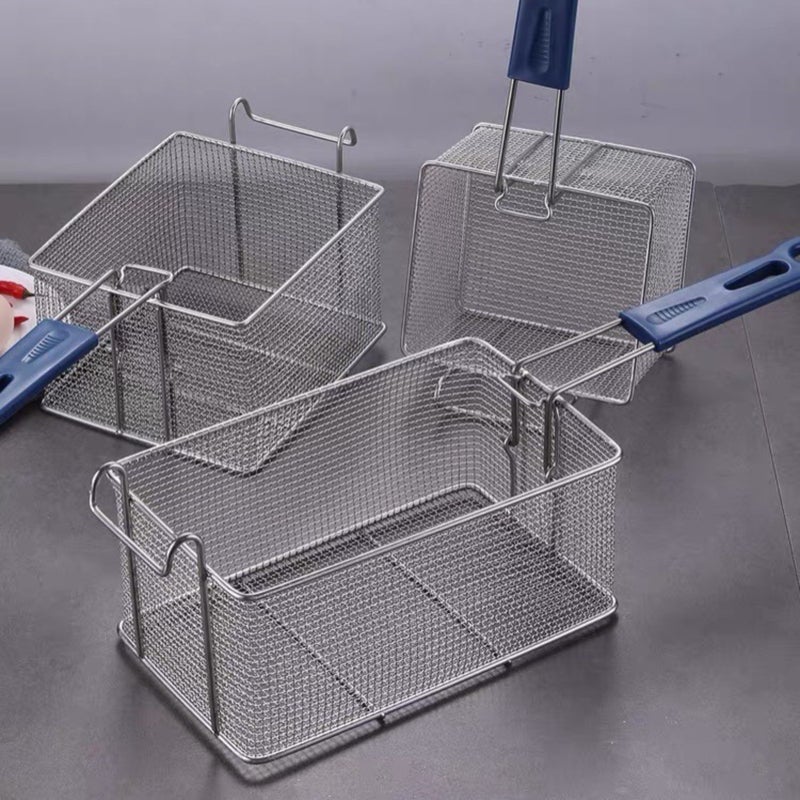 Stainless Steel Frying Basket 20.2*23.3*13cm Durable Construction - Easy-To-Clean Design Versatile Cooking Utensil for Commercial Home Kitchen - Image 5