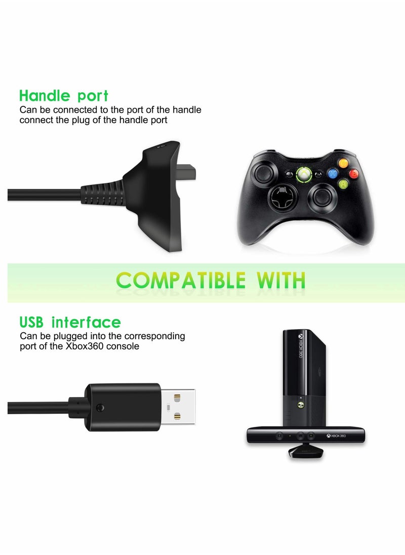 KASTWAVE - Wireless Charging, 6Ft Charging Cable for Xbox 360 Wireless Controller USB Charging Cable Compatible Fit for Microsoft Xbox 360 Slim Wireless Game Controllers Wireless Handle Charging Cable (2Pack) - Image 1