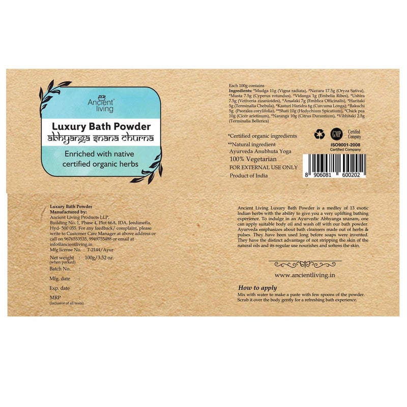 Ancient Living Organic Luxury Bath Powder 200g Jar Deep Cleansing 100 ChemicalFree Suitable for All Skin Types - Image 3