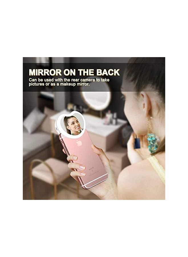 Zaboon Selfie Ring Light, 40 Led Dimmable Ring Light Clip-On Phone Ring Light, 3 Light Color 3 Level Brightness Universal Selfie Light For Phone, Laptop, Youtube, Video, Makeup, Beauty Live Fill Light(Heart)  - Image 3