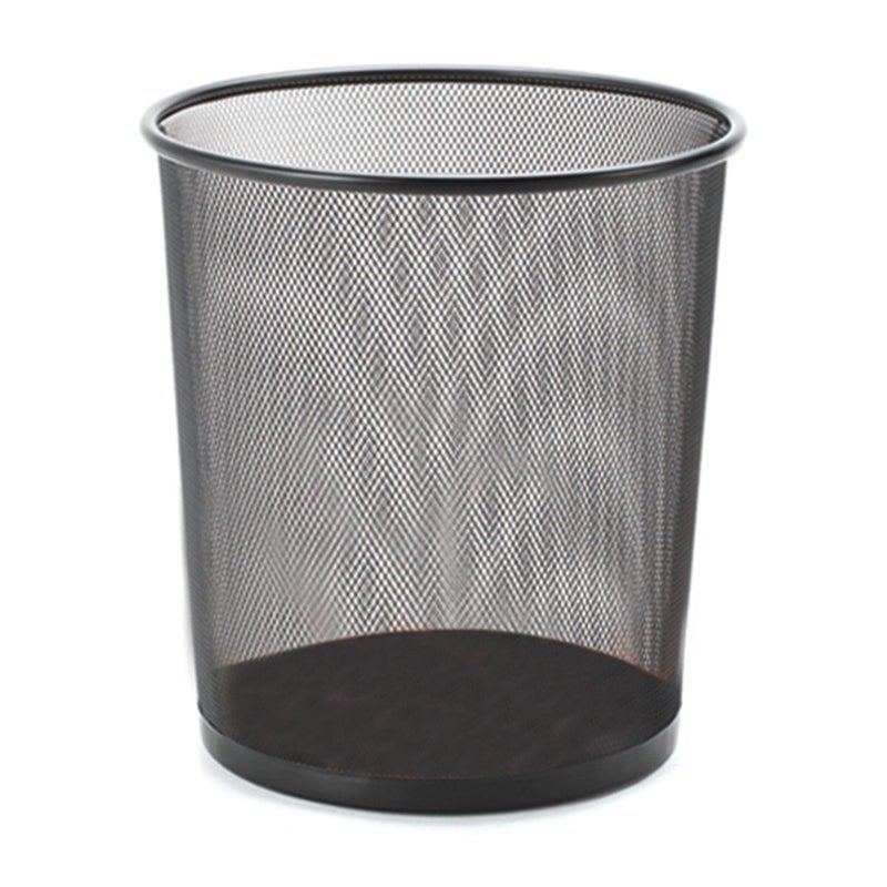 FIS Wire Mesh Waste Baskets Round Net Type, Black Color, Height 27 cm - FSWAB83515