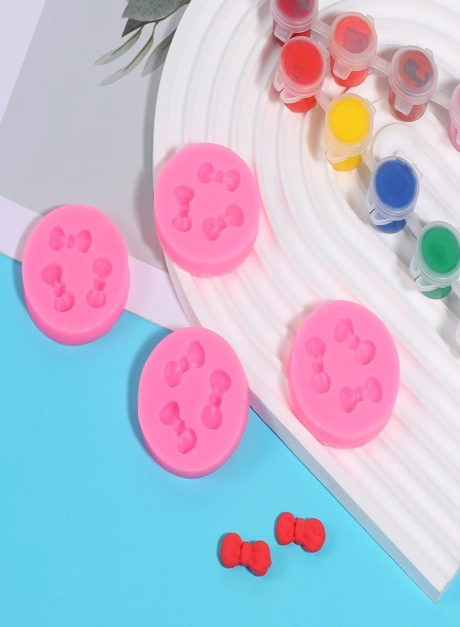 YBEATY 4 PCS Bows Chocolate Molds Mini Cute Bow Silicone Chocolate Fondant Molds Sugar Candy Cake Pop Bow Craft Molds for Cupcake Cake Candy Chocolate Sugarcraft Pudding DIY Decoration (Shape 1) - Image 3