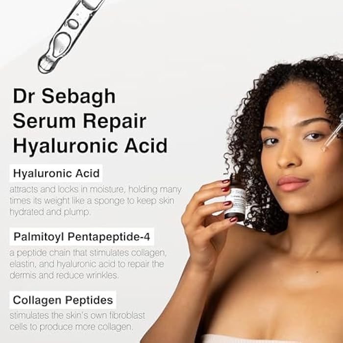 Dr. Sebagh Dr Sebagh Serum Repair (0.68 fl oz) - Award-Winning Hyaluronic Acid Facial Hydrator - Anti Aging & Wrinkle - Skin Moisturizing & Repairing Formula - Collagen Boosting Youthful Glow For Women & Men - Image 4