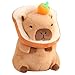 Ditucu Cute Orange Capybara Plush Pillow with Wearable Toast Headgear Stuffed Animal Bread Capibara Plushies Toys Gifts for Kids Brown 11 inch - Image 2