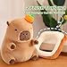Ditucu Cute Orange Capybara Plush Pillow with Wearable Toast Headgear Stuffed Animal Bread Capibara Plushies Toys Gifts for Kids Brown 11 inch - Image 4