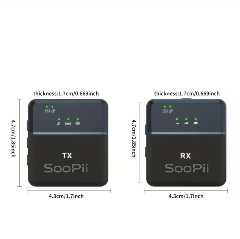 SOOPII SX9 Wireless Microphone for PC, Android,iOSSmartphones,Tablets& Cameras, Dual Collar Mics with 1 Receiver,360° Noise Cancellation,Plug& Play, Ideal for YouTube, Vlogs, Live & Video Recording - Image 2