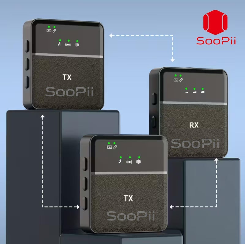 SOOPII SX9 Wireless Microphone for PC, Android,iOSSmartphones,Tablets& Cameras, Dual Collar Mics with 1 Receiver,360° Noise Cancellation,Plug& Play, Ideal for YouTube, Vlogs, Live & Video Recording - Image 4