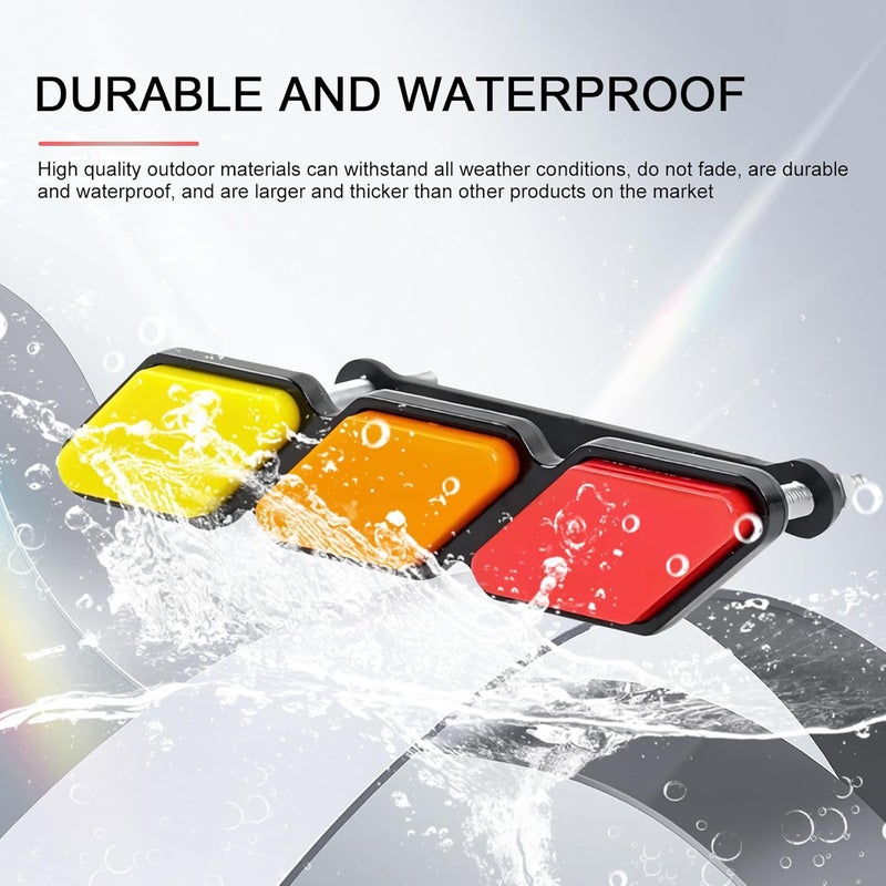 Neferta 1 PC Car Front Grille Badge, 4.7" x 0.98" Three-Color Personalized Diamond-Shaped Decoration, ABS Anti-Rust Center Mesh Sign, Compatible with 4Runner Tacoma Tundra (Red & Orange & Yellow) Economical upgraded quality - Image 3