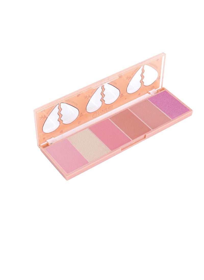 MARS Little 3 in 1 Blusher Palette with Blush Highlighter and Eyeshadow   Highly Pigmented and Easy to Blend  20g Shade 01
