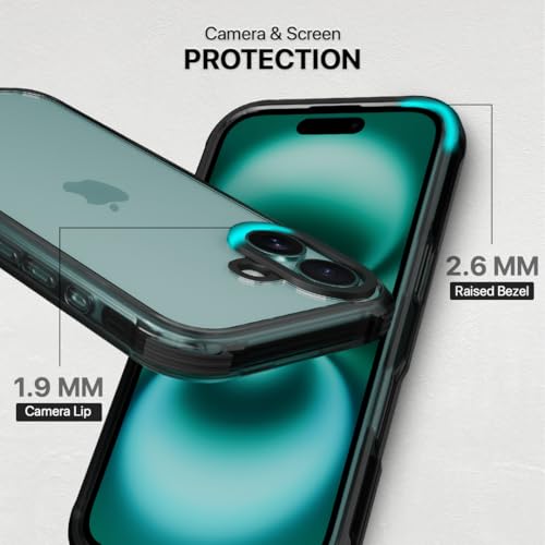 CASEGEAR Tough Grip Armour Case Compatible with iPhone 16 | 12 Feet Drop Protection | 360° Protection | Shock Proof Drop Tested | Black - Image 4