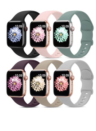 6 Pack Sport Bands Compatible with Apple Watch Band 38mm 40mm 41mm 42mm 44mm 45mm, Soft Silicone Waterproof Strap Wristbands iWatch Series 7 5 4 3 2 1 SE (42/44/45 mm) - pzsku/ZD1F1F9D65E68E20CCA14Z/45/_/1670955212/4c88d68e-b347-41b0-a9b2-531148798fc5