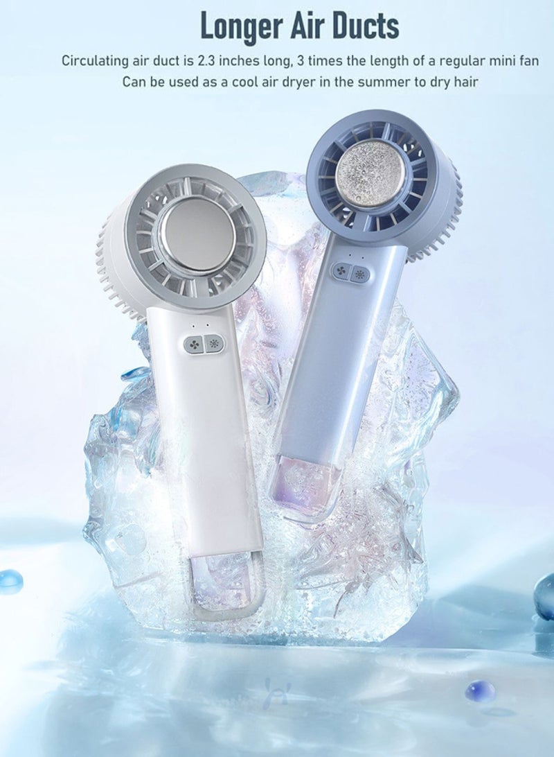 LOOPITYS Battery powered portable mini fan, personal portable cooling fan, portable charging semiconductor desktop mini fan - blue - Image 3