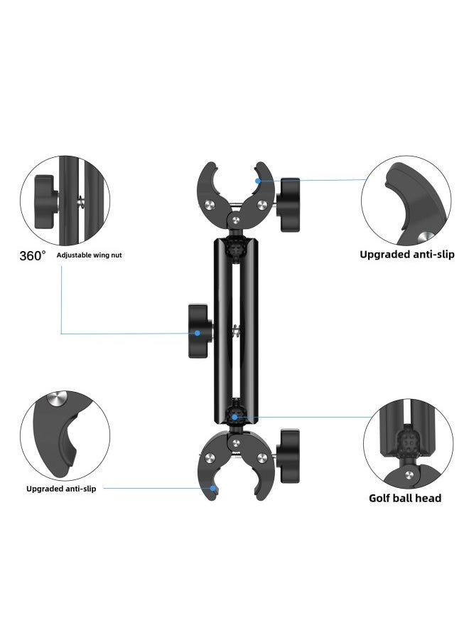 Sports Camera Accessories Motorcycle Riding Selfie Stick Marking Fixing Bracket Aluminum Alloy Double-headed Powerful Clip-Color:Black Double-ended Clip Aluminum Alloy Connecting Rod 6cm - Image 5