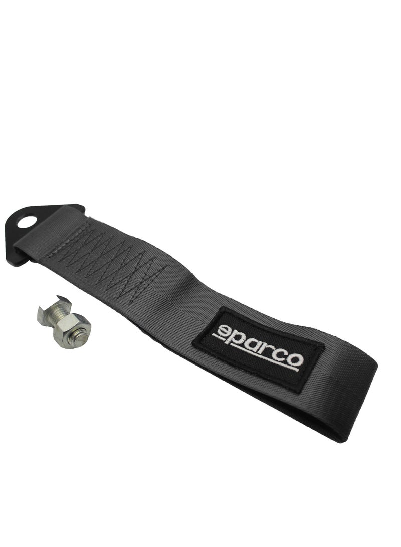 Generic Universal  Towing Strap Belt For Front Or Rear Bumper Hook - Black - Image 1