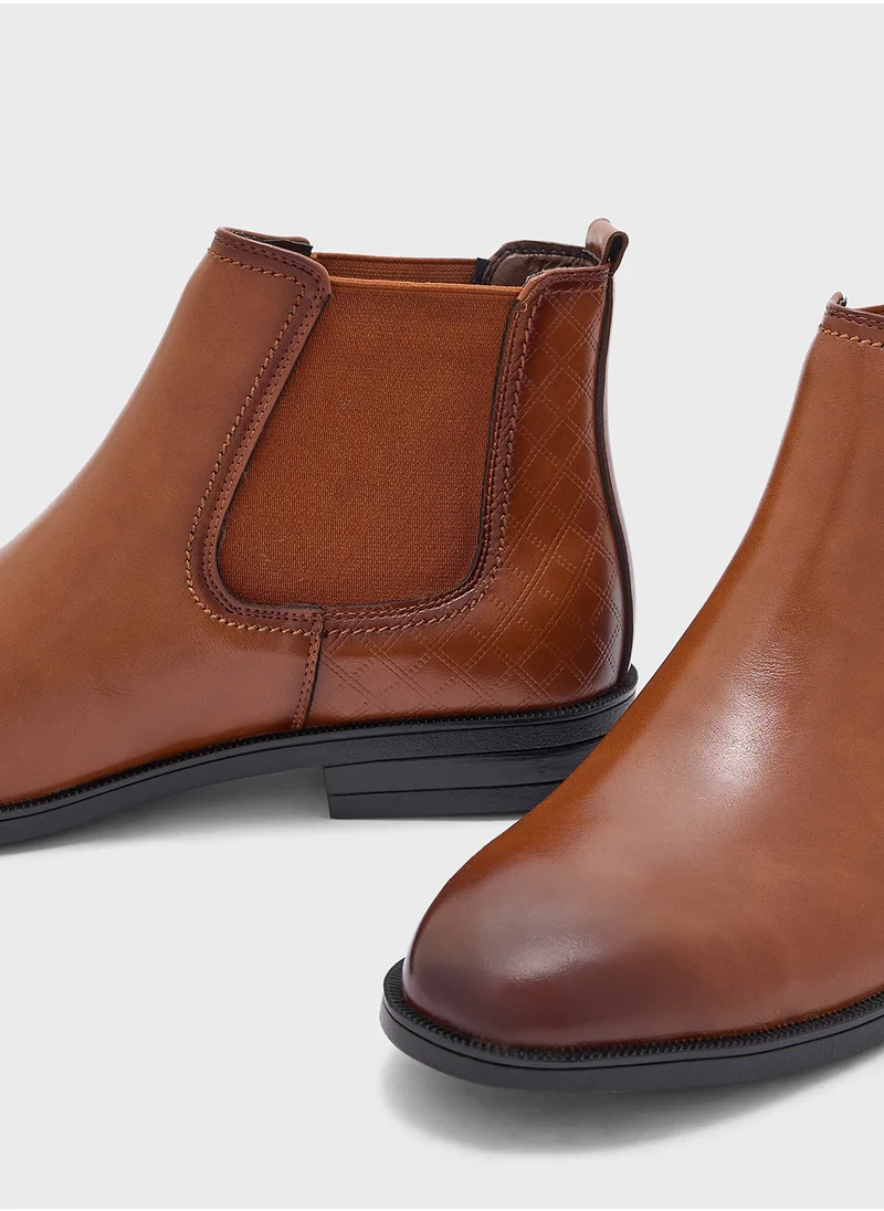 روبرت وود Square Toe Formal Chelsea Boots