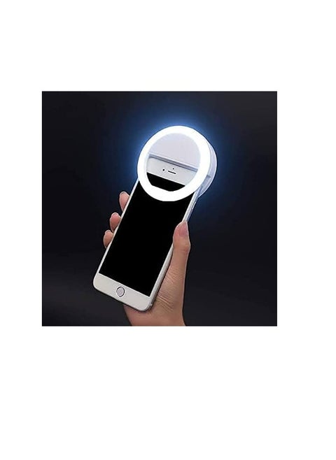 MAGBA Portable LED Selfie Ring Light for All Smartphones | Enhanced Ring Light for Tablets with 3 Brightness Levels for Photography and Video Calling (Smartphones, Laptops, Tablets with LED Light)
